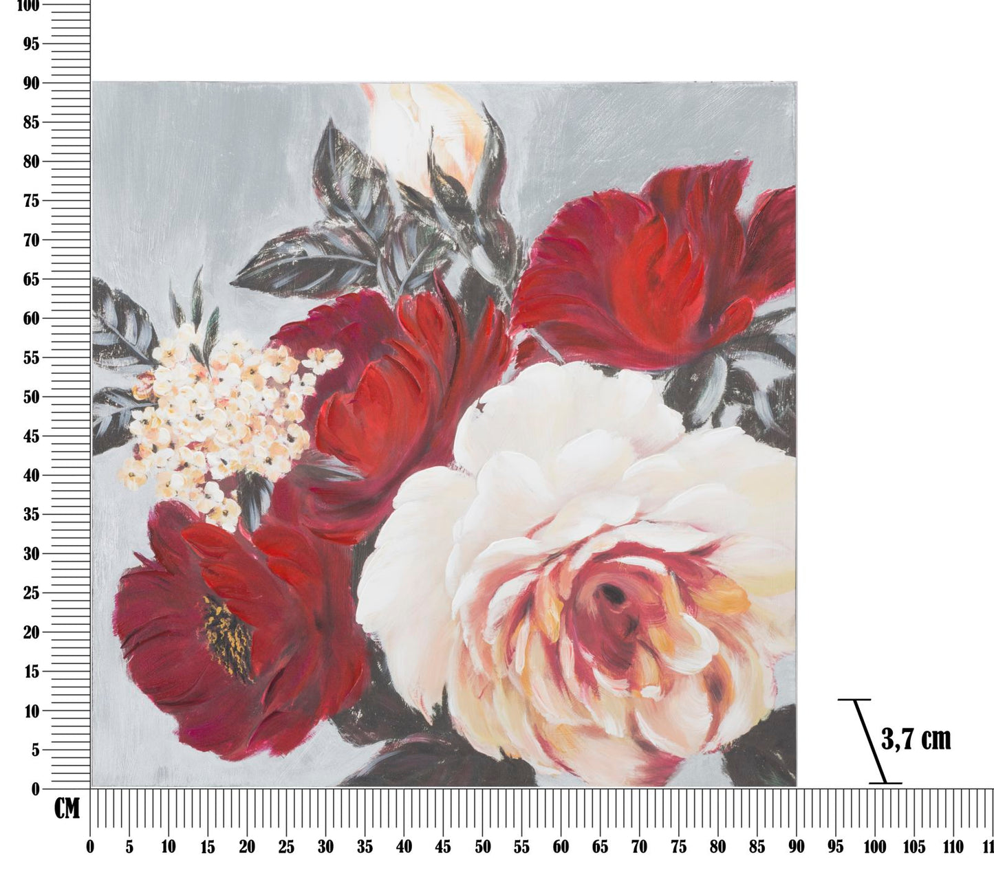 DIPINTO SU TELA FLEUR ROUGE CARR¨¦ CM 90X3,7X90