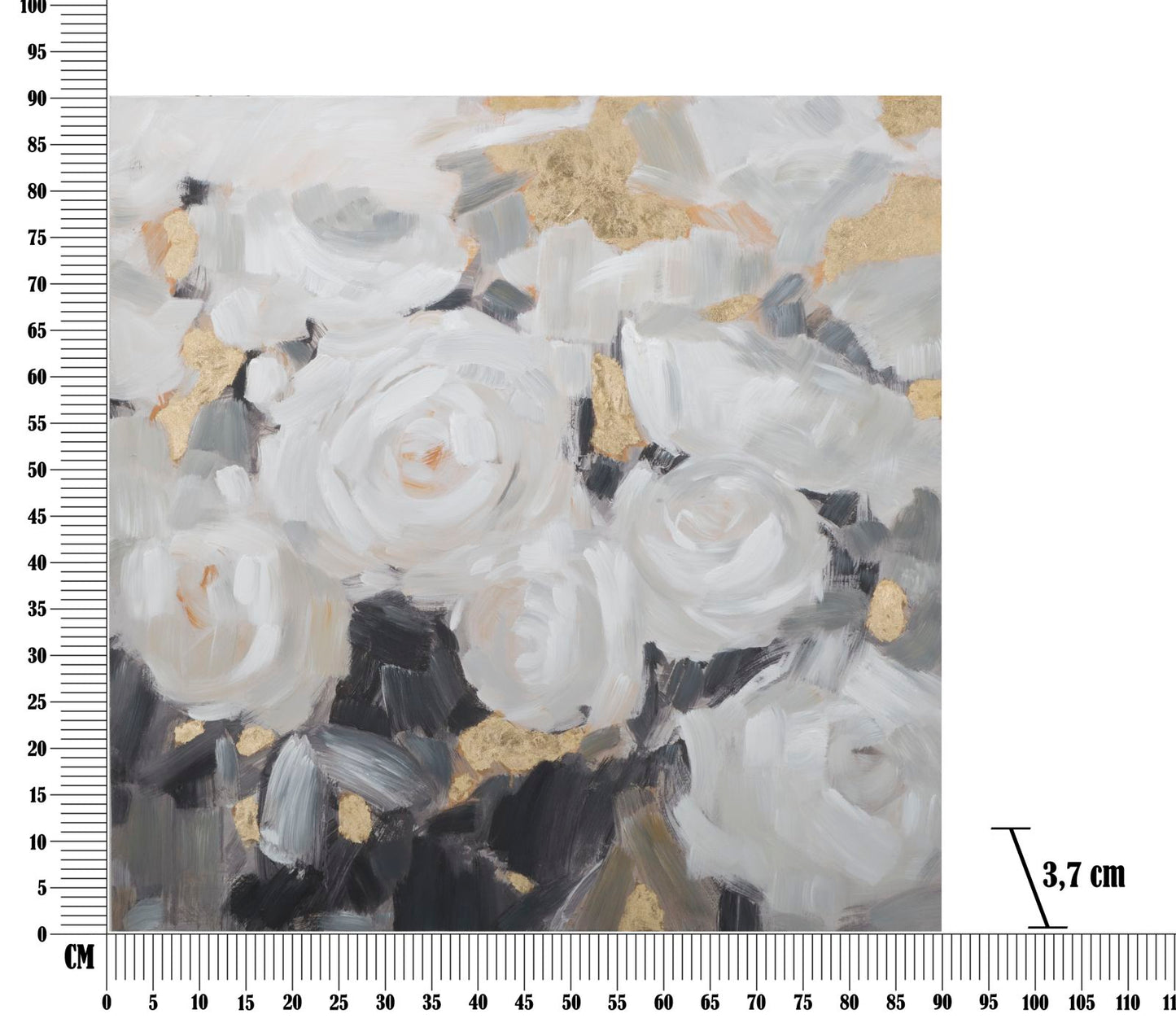 DIPINTO SU TELA FLEUR BLANCHE -B- CM 90X3,7X90