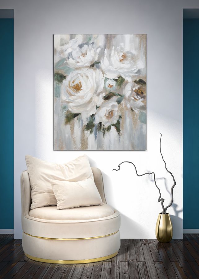 DIPINTO SU TELA CREM FLEUR CM 
80X3,7X100