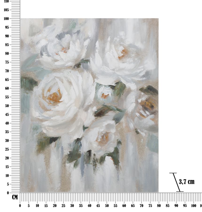 DIPINTO SU TELA CREM FLEUR CM 
80X3,7X100