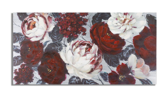 DIPINTO SU TELA BLANC/ROUGE FLEUR FONC¨¦ CM 
120X3,7X60