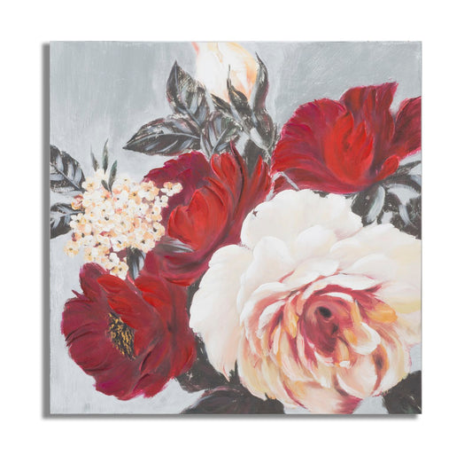 DIPINTO SU TELA FLEUR ROUGE CARR¨¦ CM 90X3,7X90