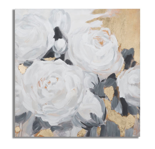 DIPINTO SU TELA FLEUR BLANCHE -A- CM 90X3,7X90