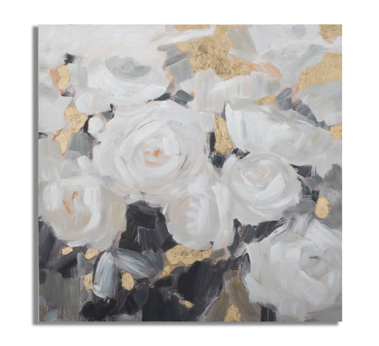 DIPINTO SU TELA FLEUR BLANCHE -B- CM 90X3,7X90