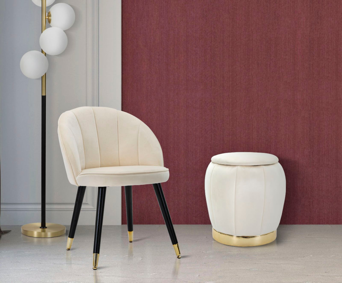 PUFF/CONTENITORE PARIS CREMA/OR CM ? 43X43