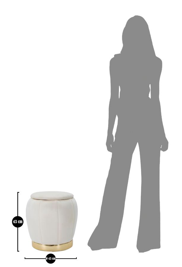 PUFF/CONTENITORE PARIS CREMA/OR CM ? 43X43