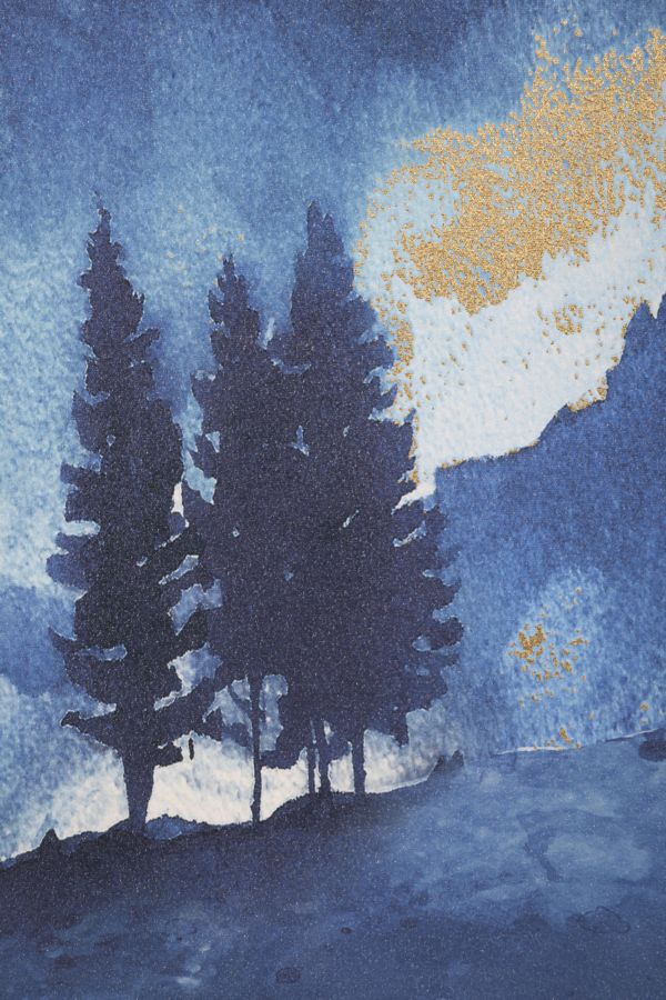 STAMPA DIPINTA ARBRE DE MONTAGNE CM 80X3X120