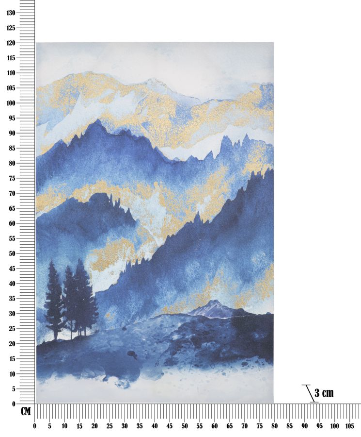 STAMPA DIPINTA ARBRE DE MONTAGNE CM 80X3X120