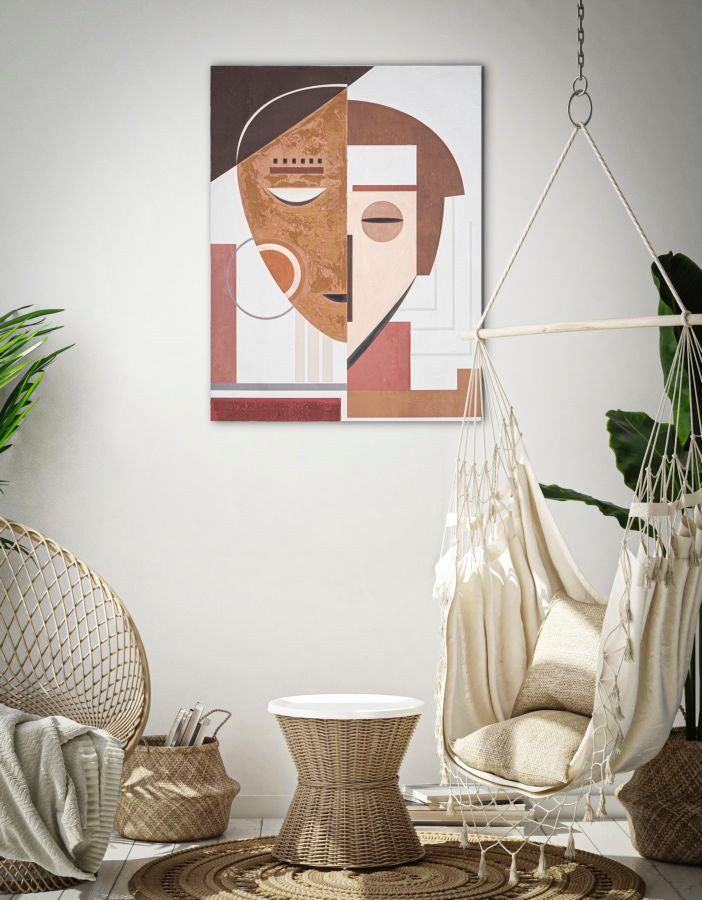 DIPINTO SU TELA VISAGE ETHNIQUE CM 60X2,7X80