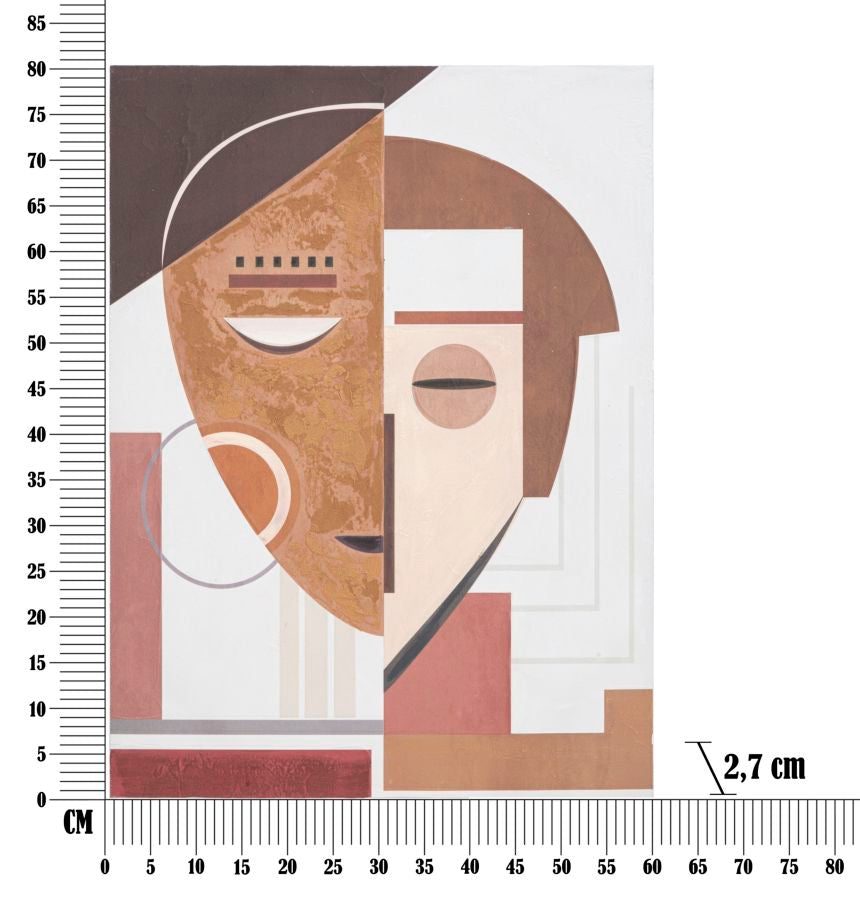 DIPINTO SU TELA VISAGE ETHNIQUE CM 60X2,7X80