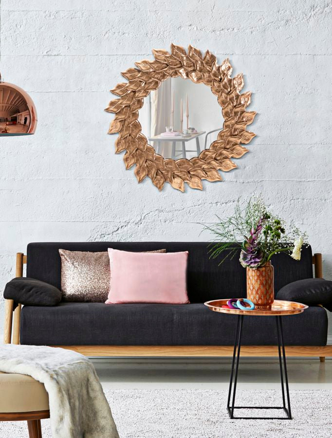 SPECCHIO DA MURO GLAM P¨¦TALE RAME CM ? 73X5