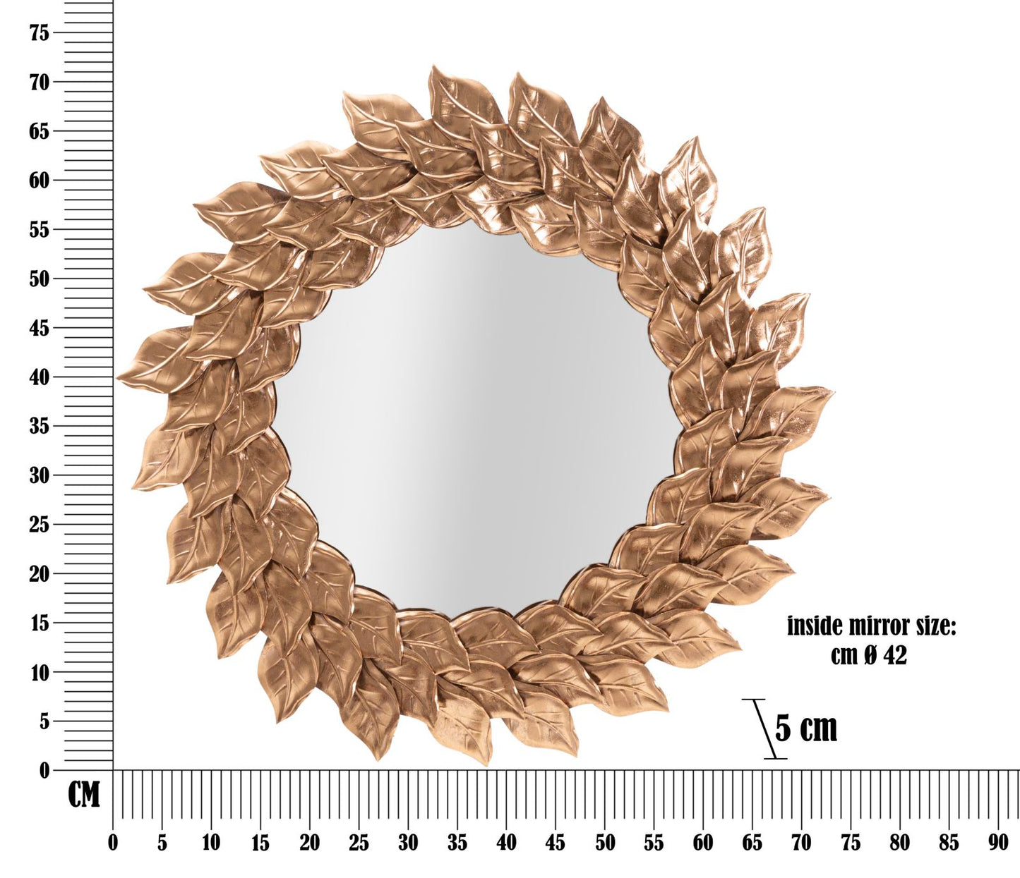 SPECCHIO DA MURO GLAM P¨¦TALE RAME CM ? 73X5