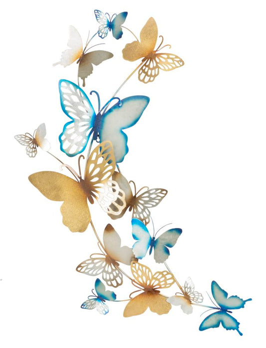 PANNELLO DA MURO PAPILLONS ORO/CELESTE C CM 59,5X4X111,5