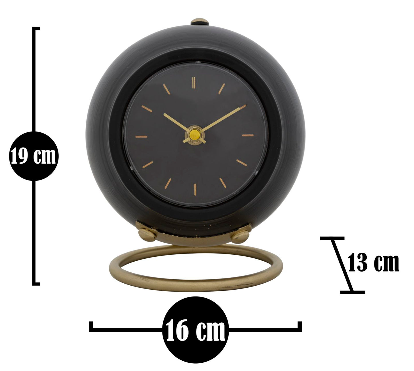 OROLOGIO DA TAVOLO BALLE NERO CM 16X13X19