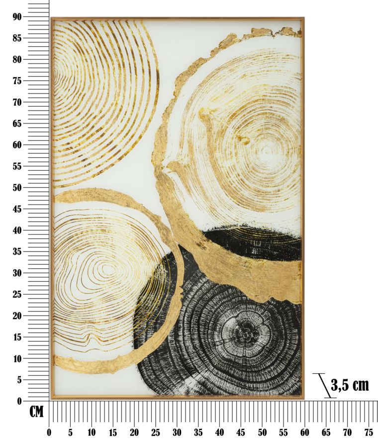 PANNELLO VETRO C/CORNICHE 
BOIS¨¦ CM 60X3,5X90