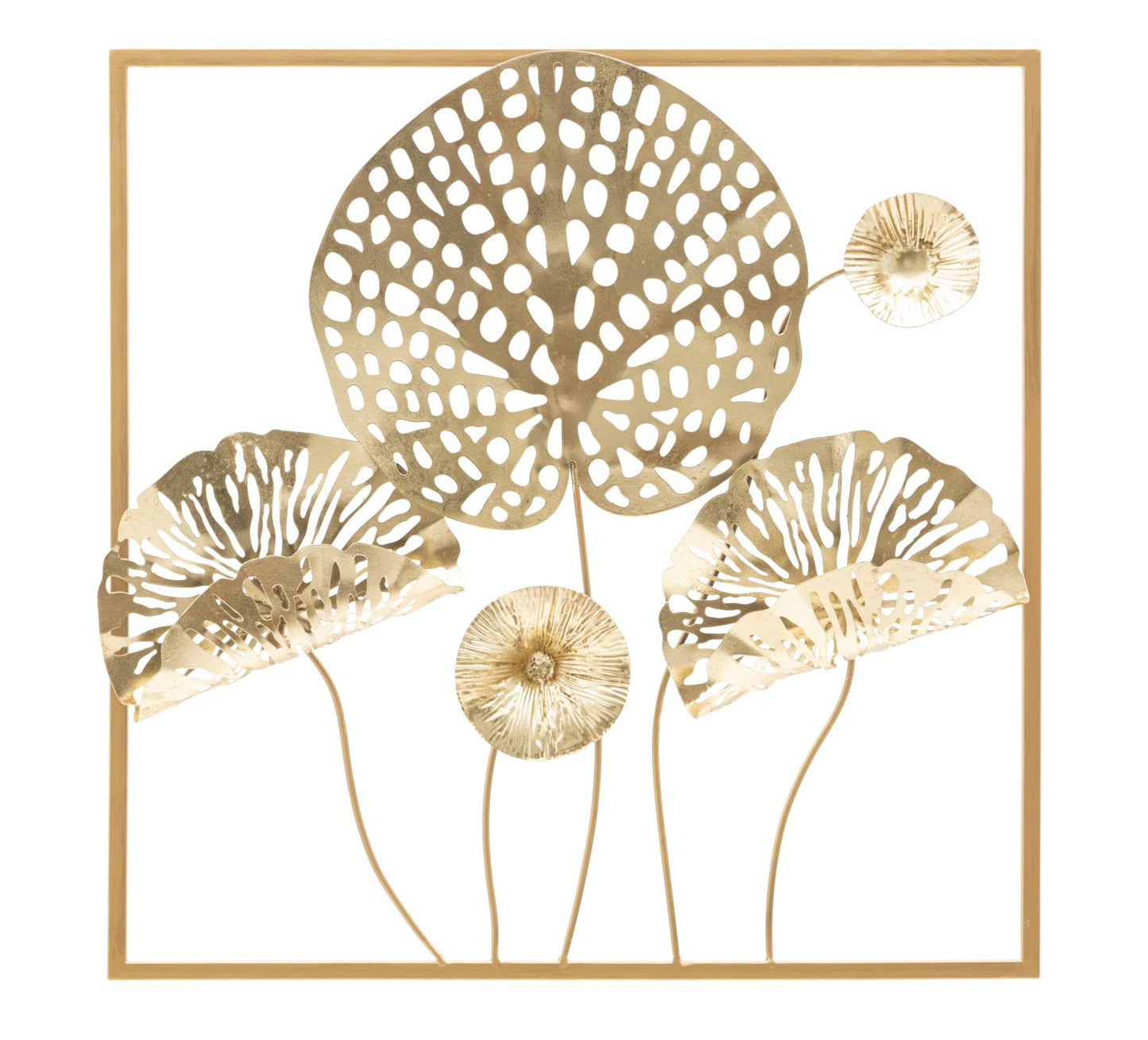 PANNELLO EN FERRO OR FLEURS CM 50X5X50