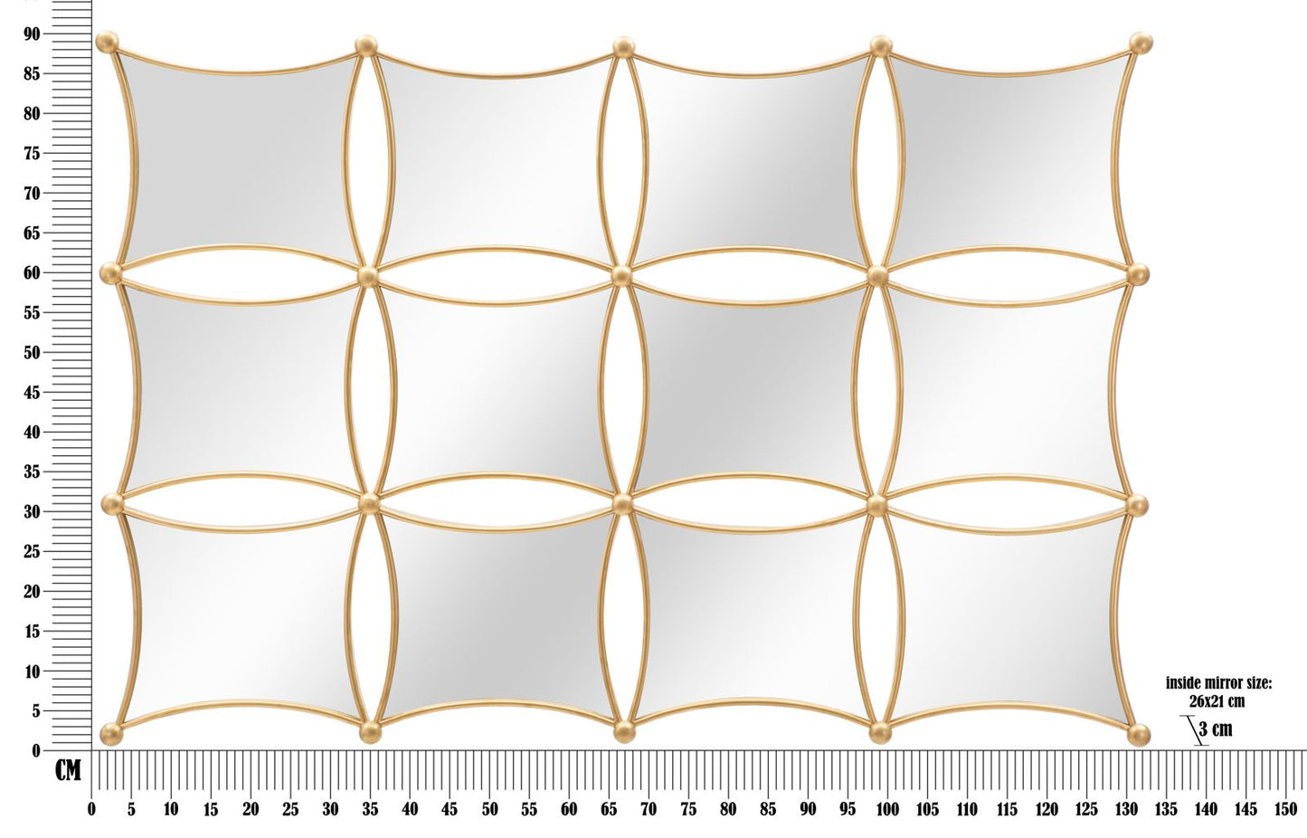 SPECCHIO DA MURO JALO CM 133X3X90