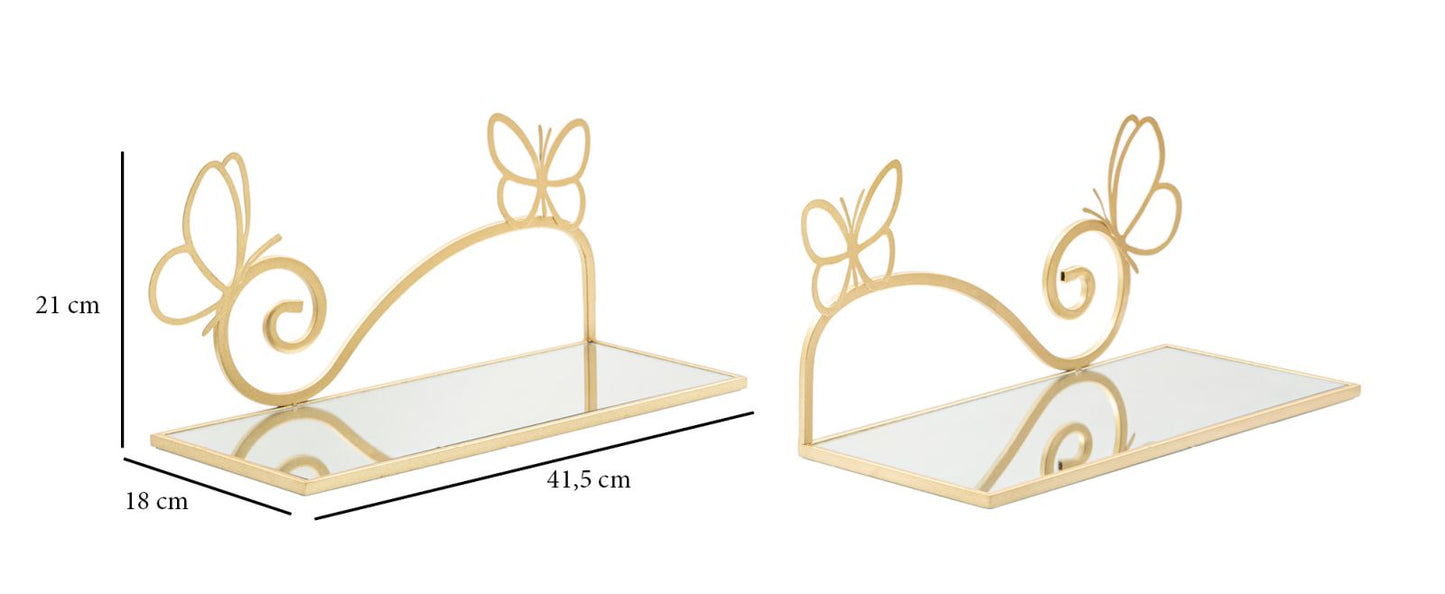 COMODINO MENSOLA PAPILLON COPPIA CM 41,5X18X21