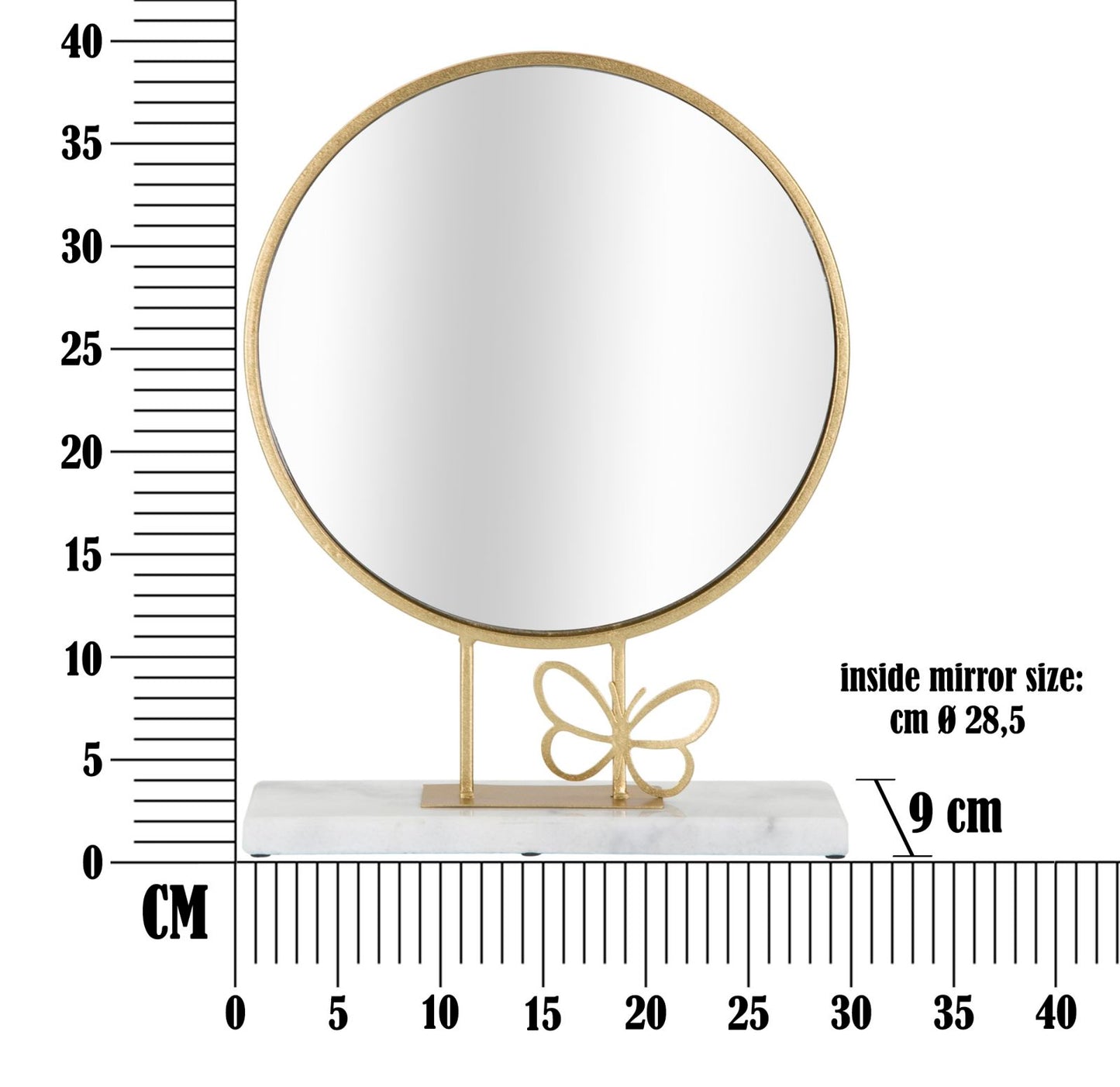 SPECCHIO DA APPOGGIO PAPILLON CM 30X9X39,5