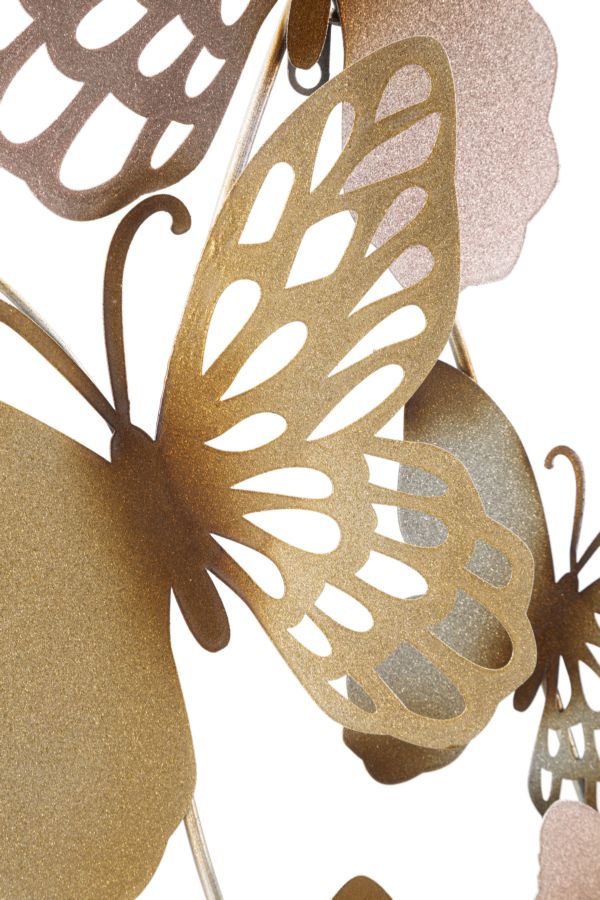 PANNELLO DA MURO PAPILLONS ORO/ROSA C CM 59,5X4X111,5