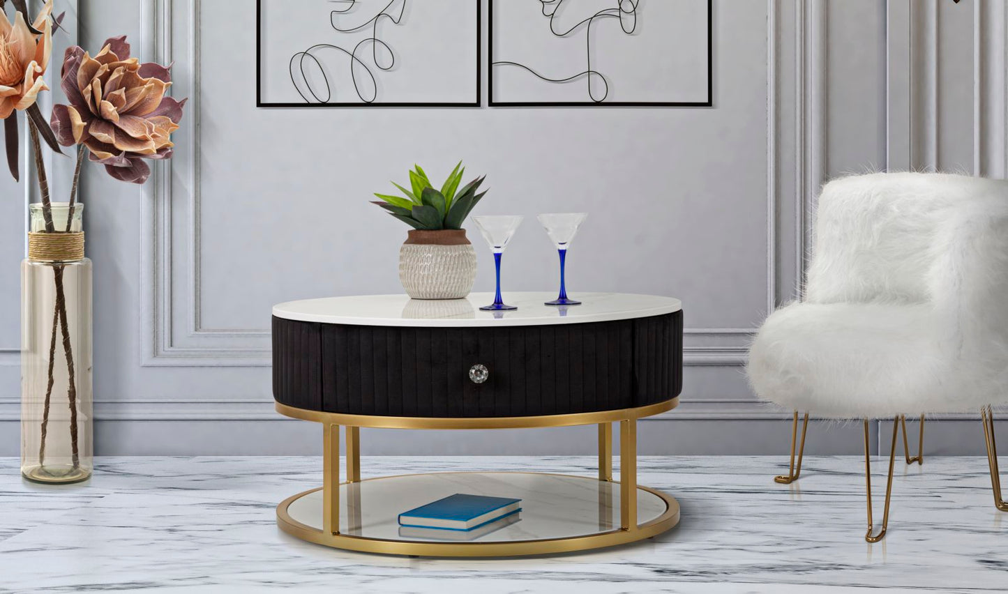 TAVOLO DA CAFFE' MONTPELLIER NERO CM ? 75X36