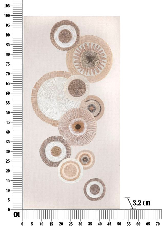 DIPINTO SU TELA CIRCULAIRE C/INSERTI -A- CM 50X3,2X100