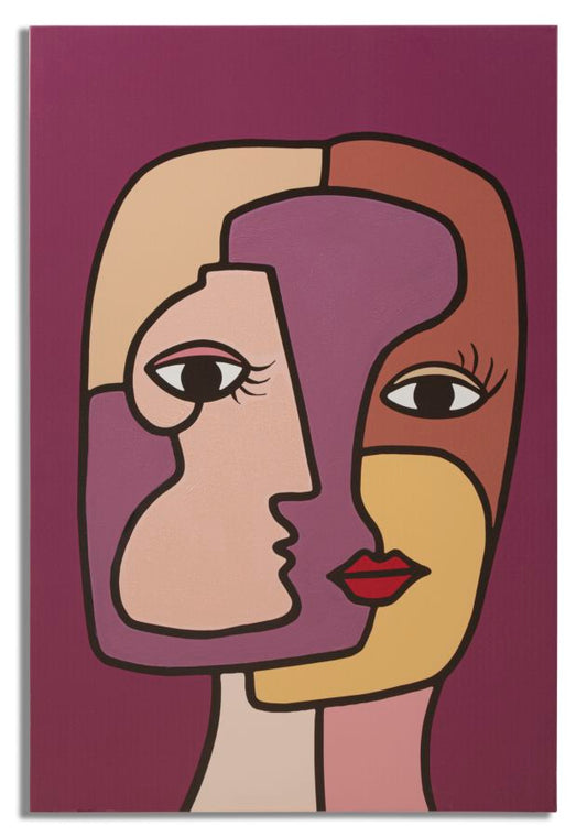 STAMPA DIPINTA VISAGES NOUVEAU -A- CM 60X3X90