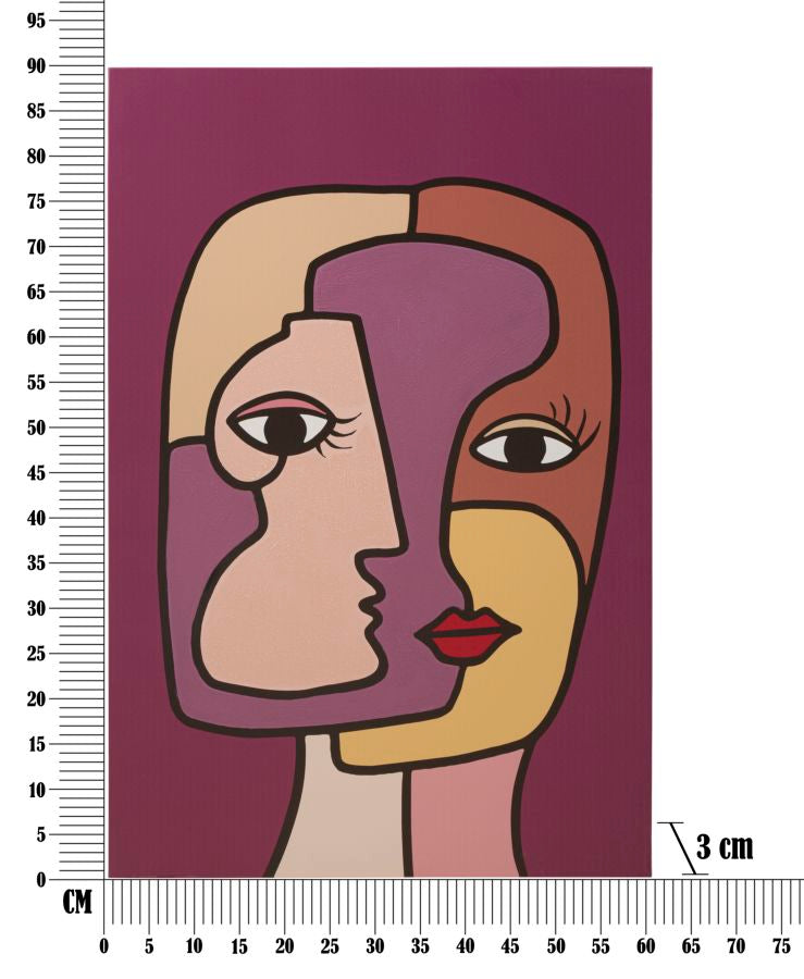 STAMPA DIPINTA VISAGES NOUVEAU -A- CM 60X3X90