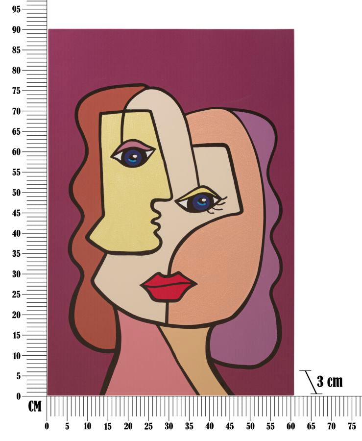 STAMPA DIPINTA VISAGES NOUVEAU -B- CM 60X3X90