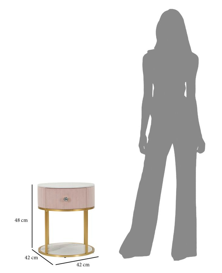 COMODINO MONTPELLIER ROSA CM ? 42X48