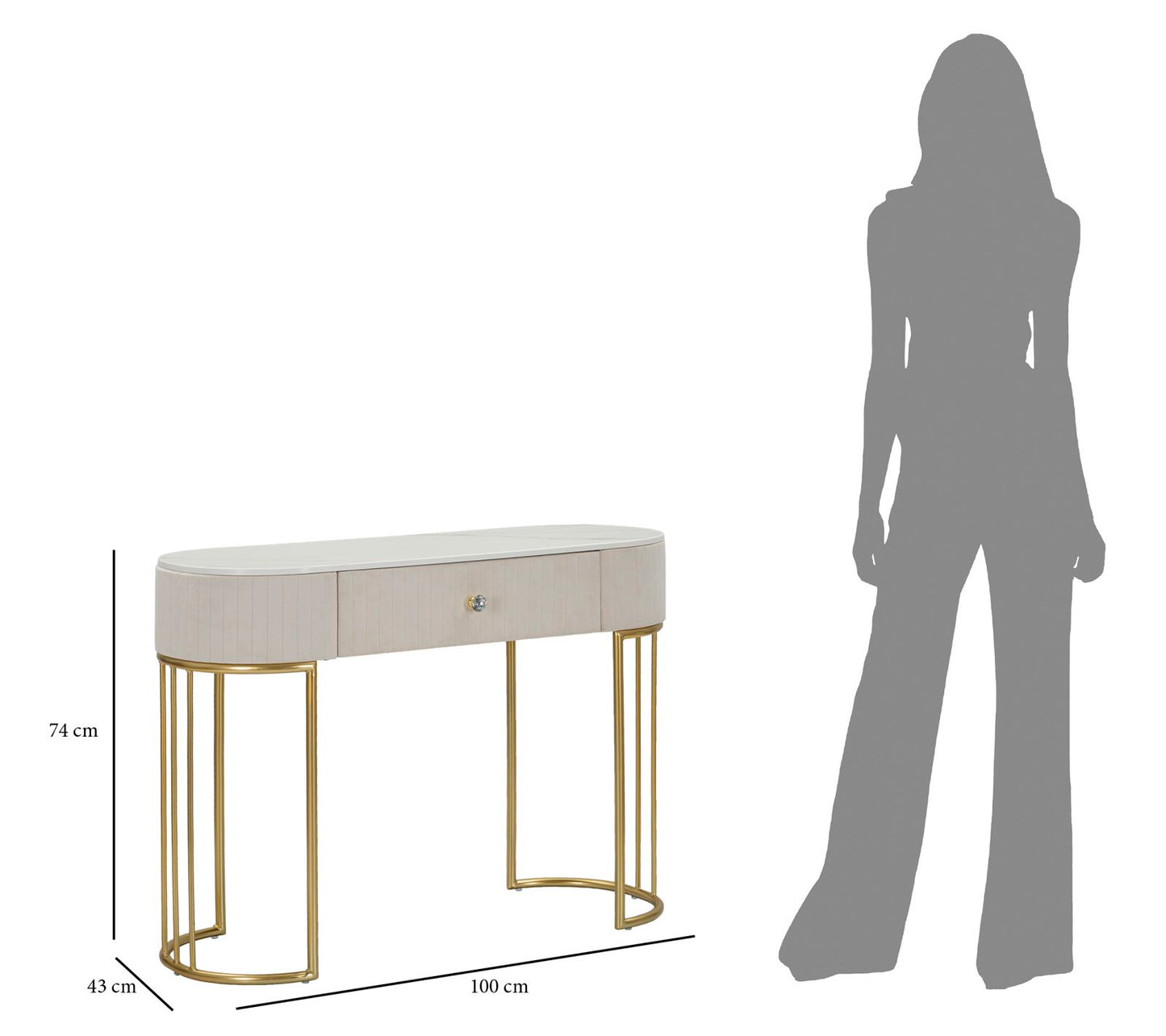 CONSOLE MONTPELLIER CREMA CM 100X40X75