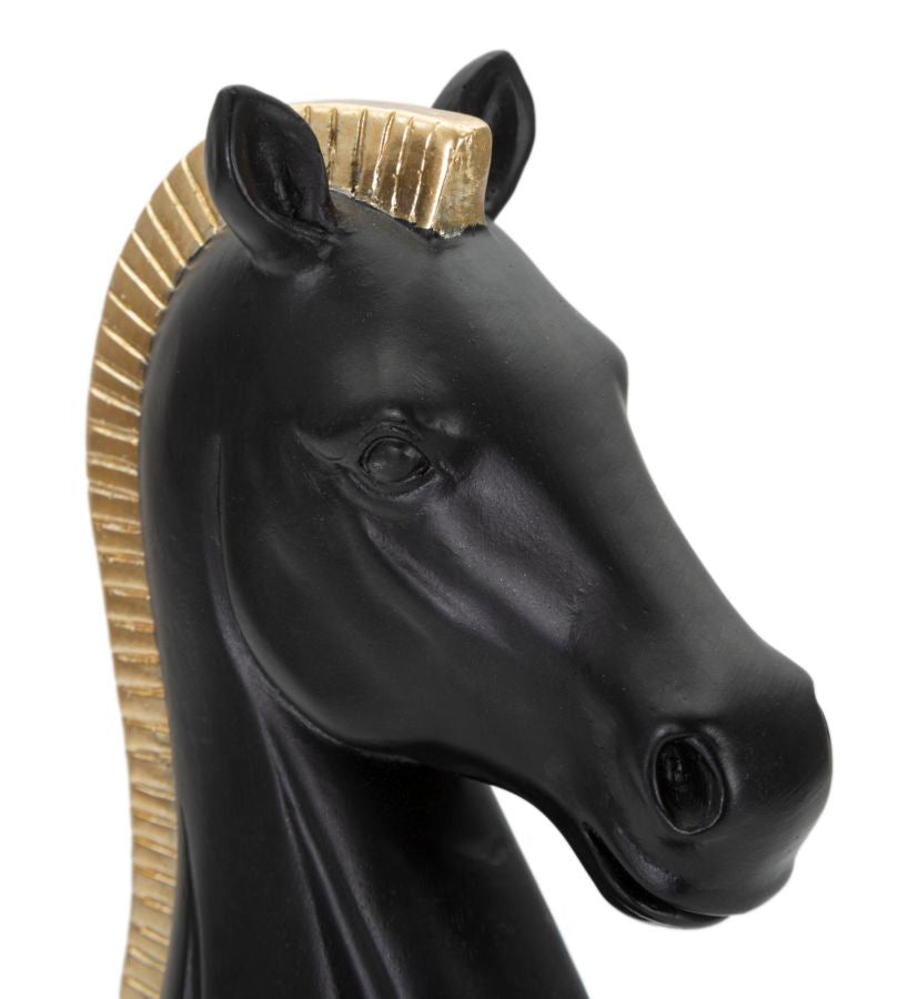 CAVALLO NERO E ORO CM 10,5X8,5X19