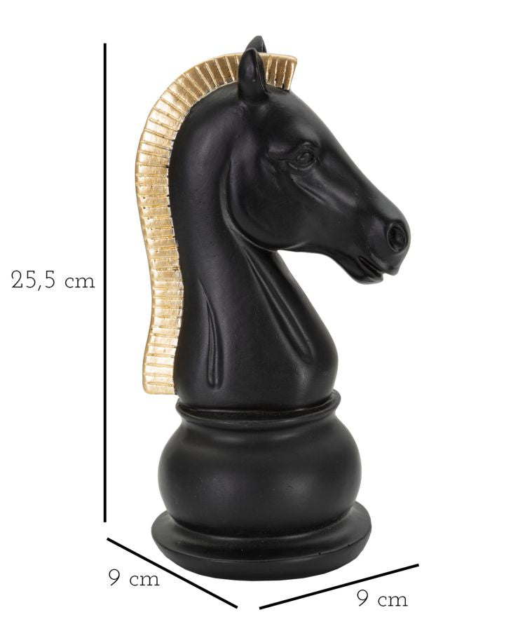 CAVALLO NERO E ORO CM 10,5X8,5X19