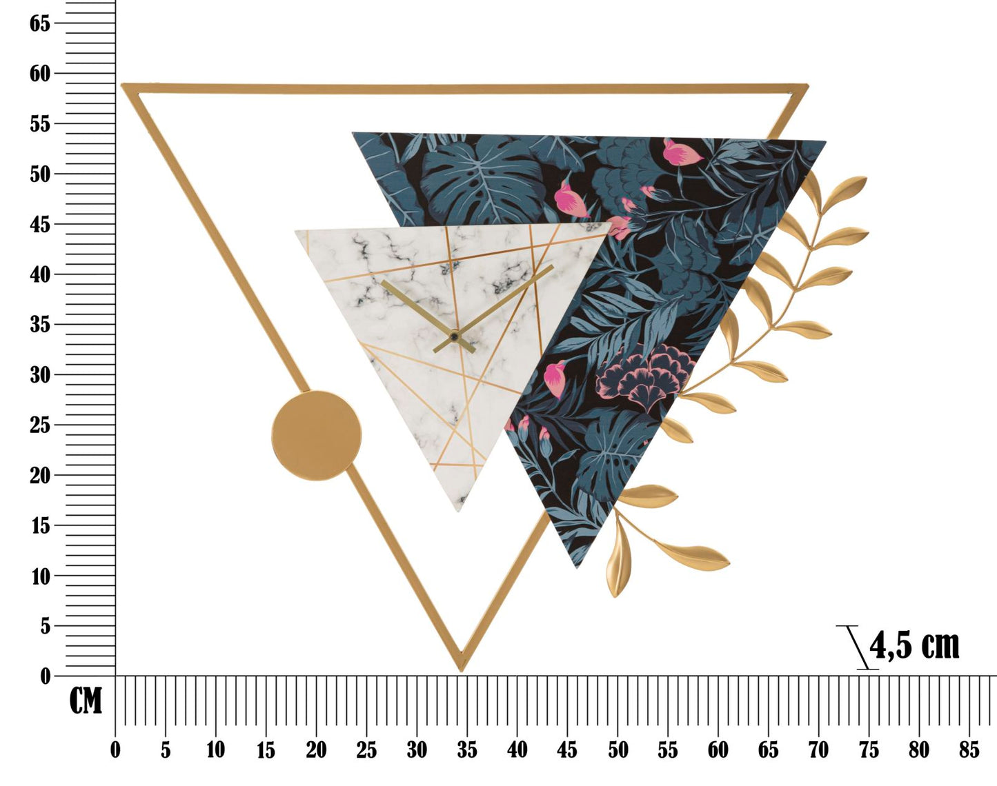 OROLOGIE DE MURO TRIANGLE CM 75X4,5X59