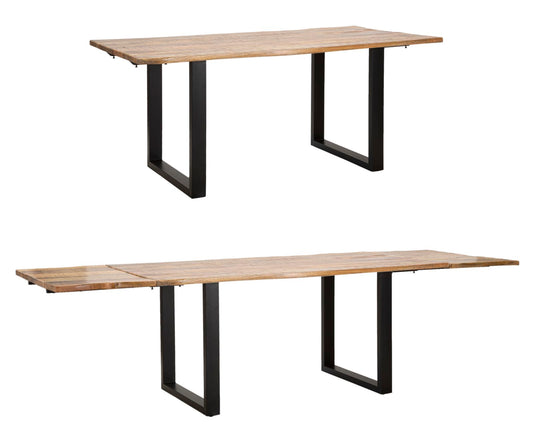 TAVOLO DA PRANZO BORD TOUT. CM 180X90X77-LUNGHEZZA TOTALE 280 (LEGNO DI MANGO)