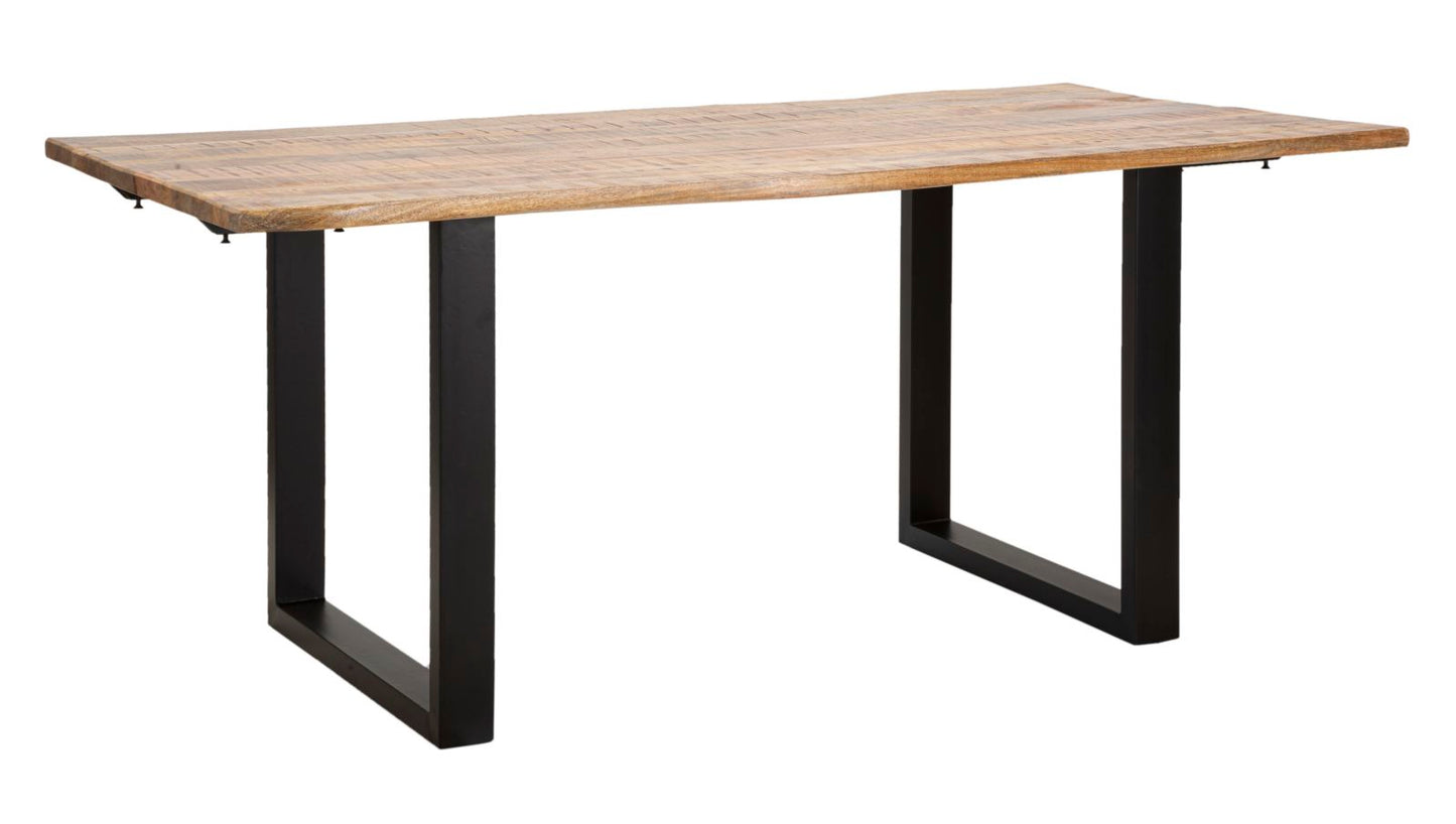 TAVOLO DA PRANZO BORD TOUT. CM 180X90X77-LUNGHEZZA TOTALE 280 (LEGNO DI MANGO)