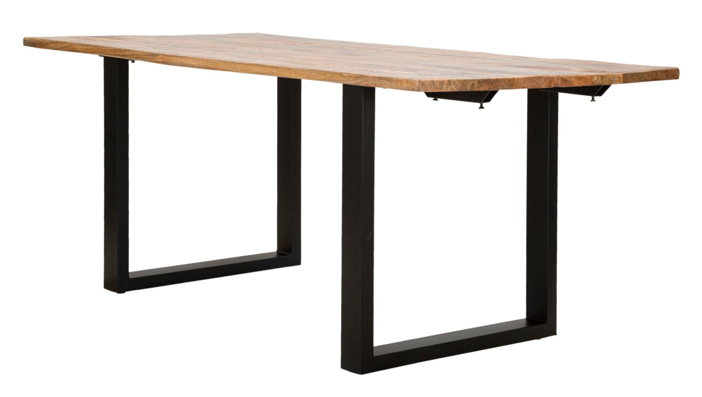 TAVOLO DA PRANZO BORD TOUT. CM 180X90X77-LUNGHEZZA TOTALE 280 (LEGNO DI MANGO)