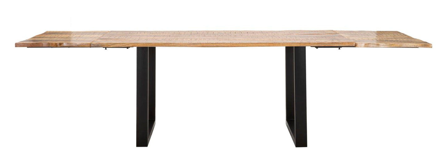 TAVOLO DA PRANZO BORD TOUT. CM 180X90X77-LUNGHEZZA TOTALE 280 (LEGNO DI MANGO)