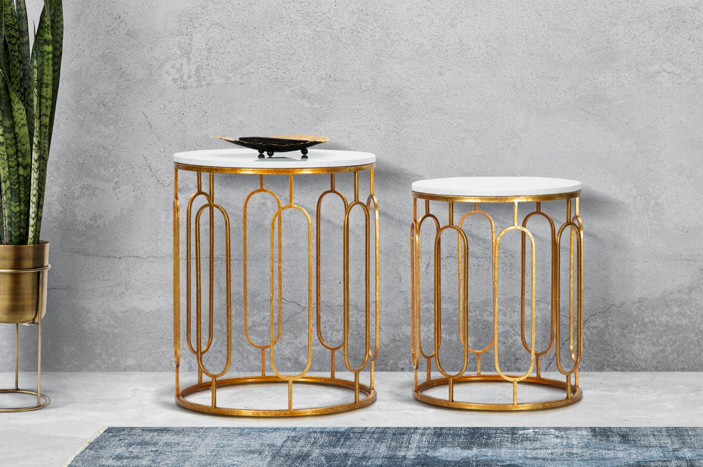 TAVOLINETTI TORY MARBRE COPPIA CM ? 46X55-39X48