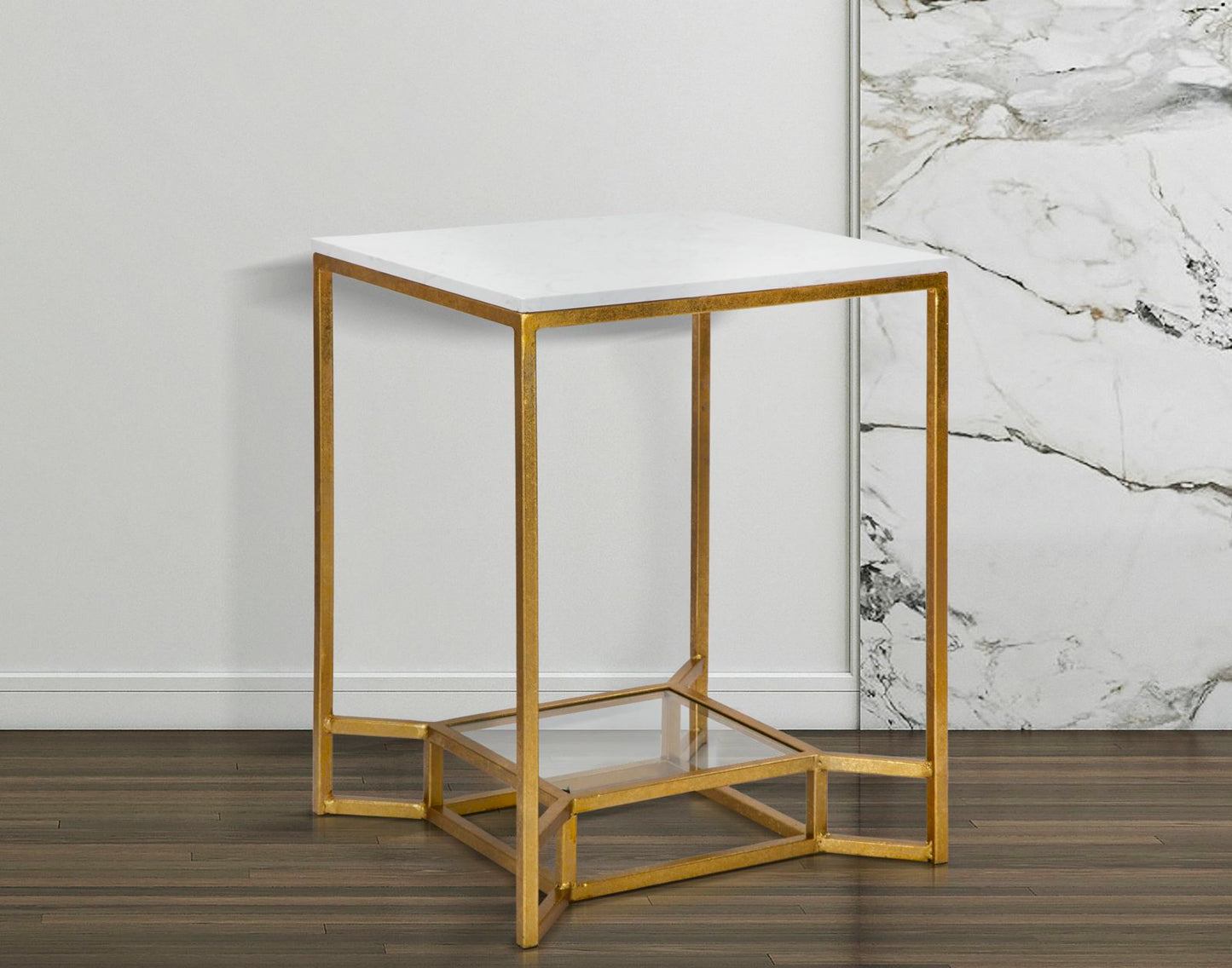 TAVOLINETTO DOUBLE MARBRE CM 47X47X60