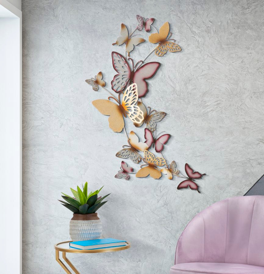 PANNELLO DA MURO PAPILLONS ORO/BORDEAUX C CM 59,5X4X111,5