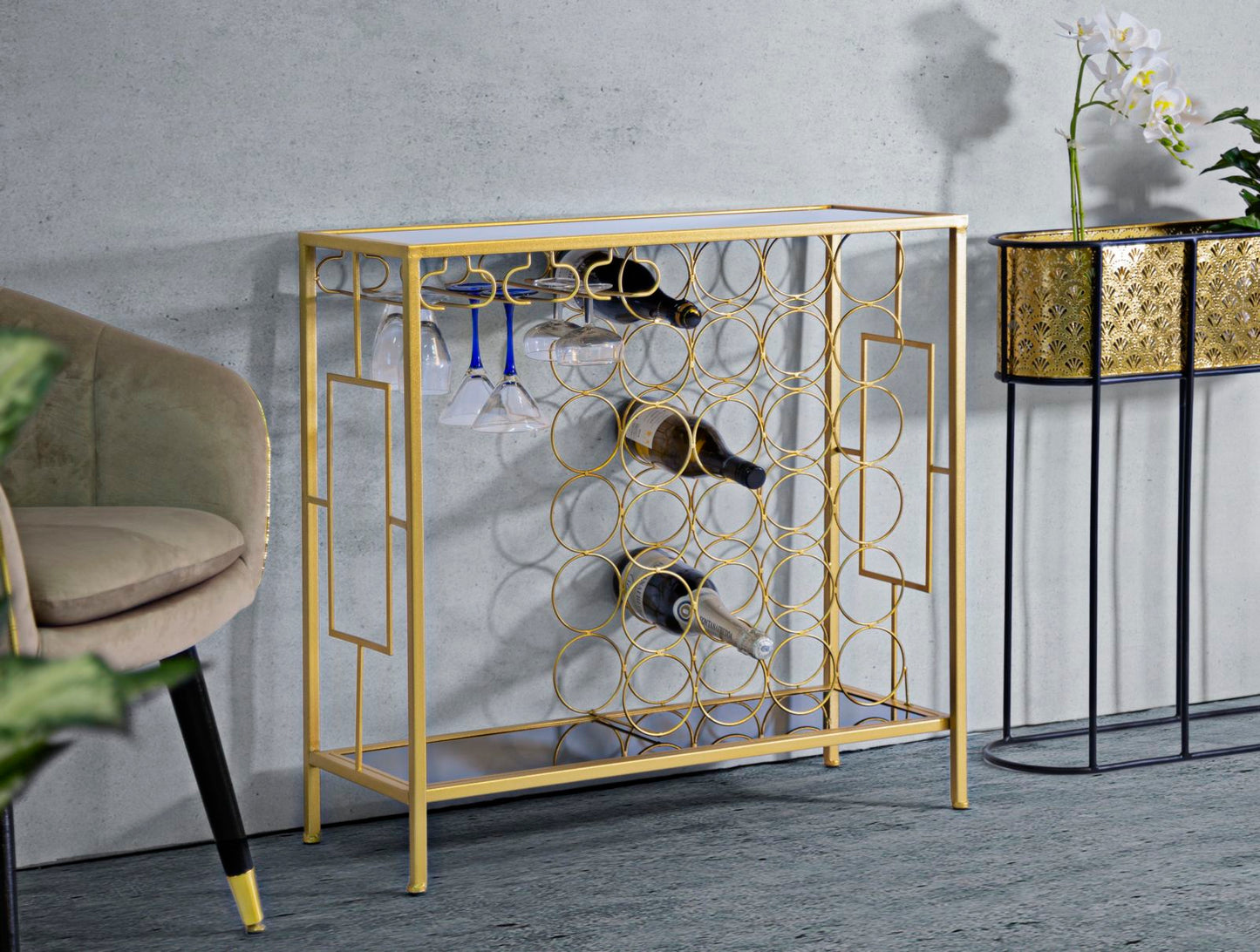 CONSOLE P/BOTTIGLIE GLAM CM 76X30X75