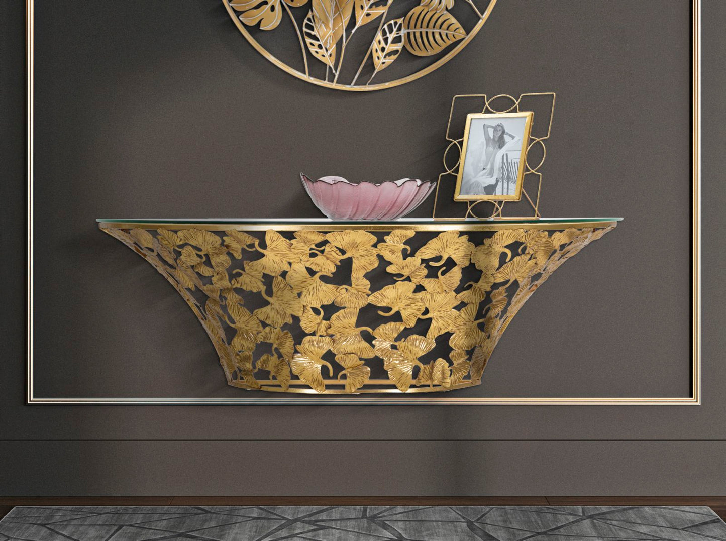 CONSOLE DE MURO FOGLIE CM 120X40,5X37,2
