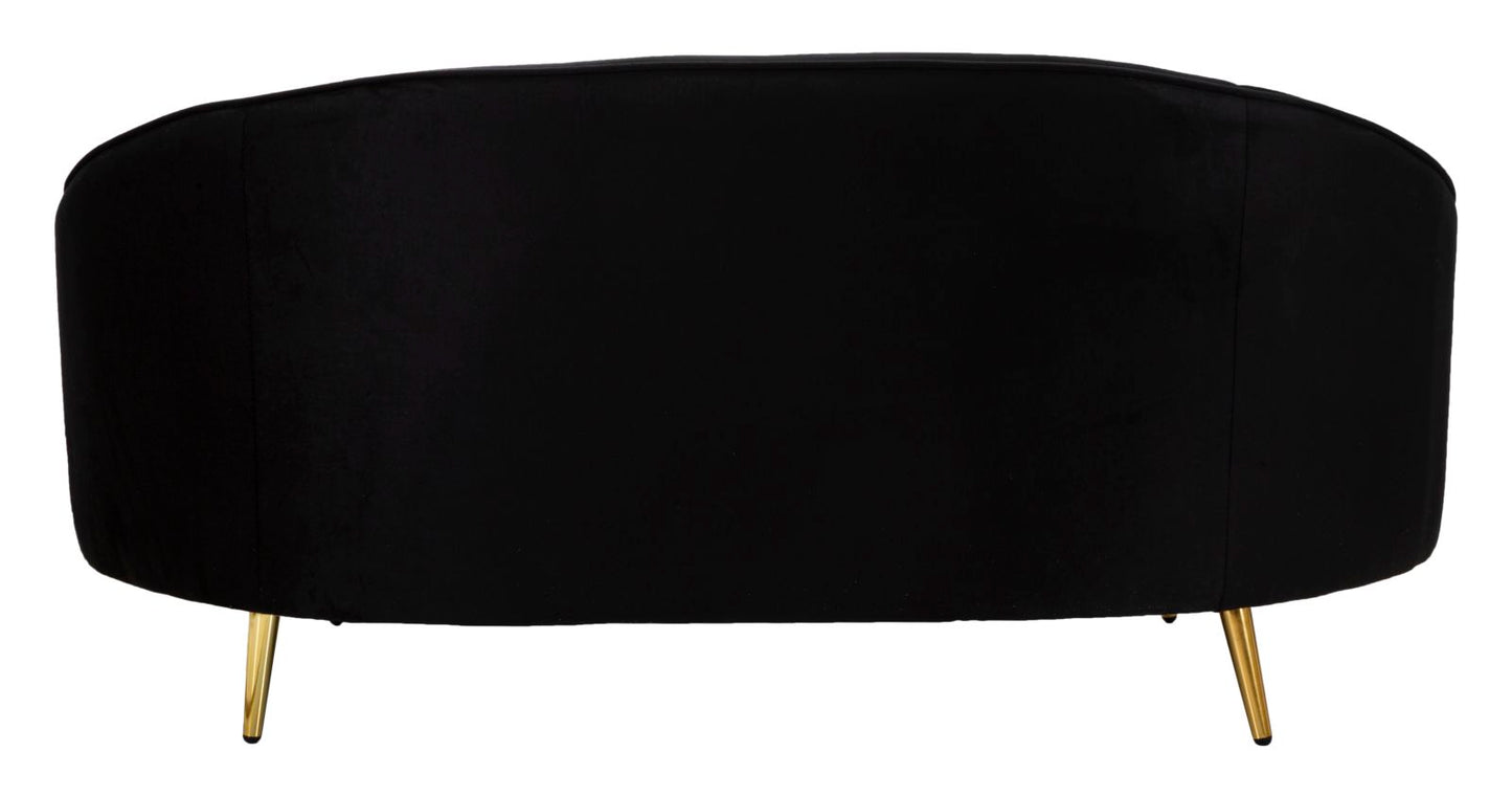 DIVANETTO 2 POSTI OSLO C/CUSCINI NERO CM 148X84X68
