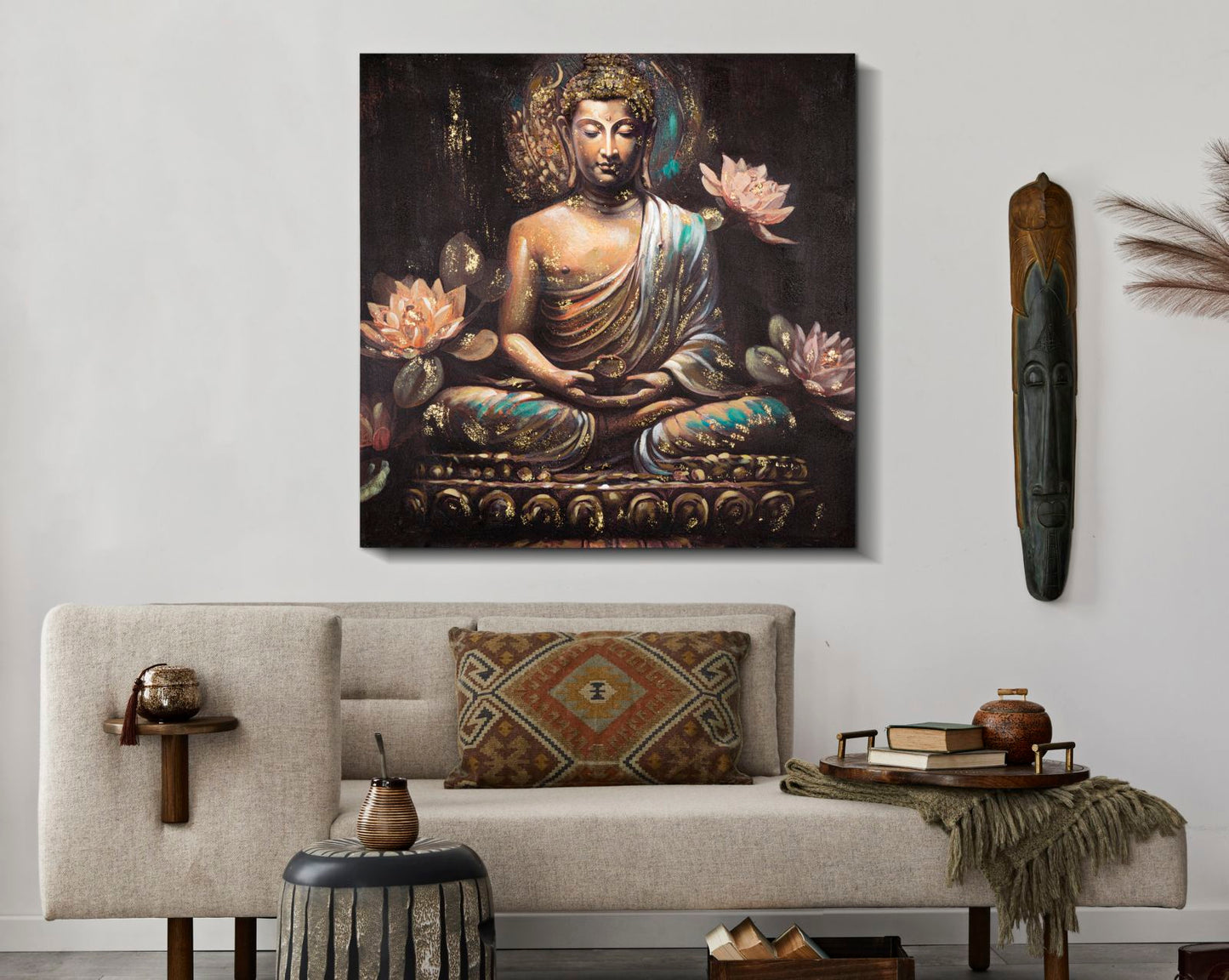 DIPINTO SU TELA BOUDDHA -A- CM 100X3X100