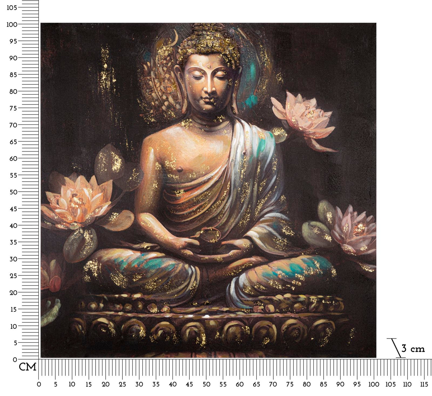DIPINTO SU TELA BOUDDHA -A- CM 100X3X100