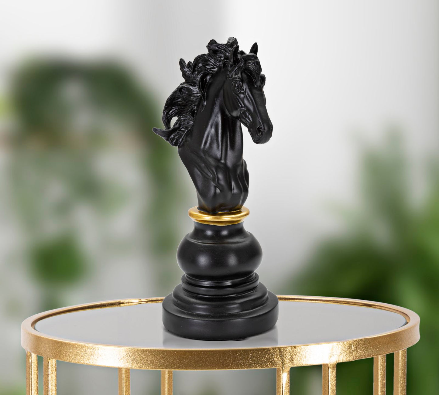 CAVALLO NERO E ORO CM 14X11X27
