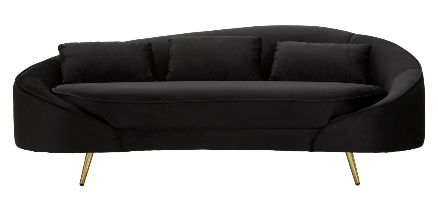 DIVANO 3 POSTI OSLO C/CUSCINI NOIR CM 185X84X68
