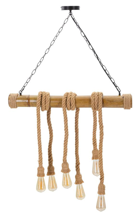 LAMPADARIO BAMBOU/CORDE CM 80X15X120