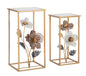 TAVOLINETTI FLEUR COPPIA CM 36X36X70-30X30X60